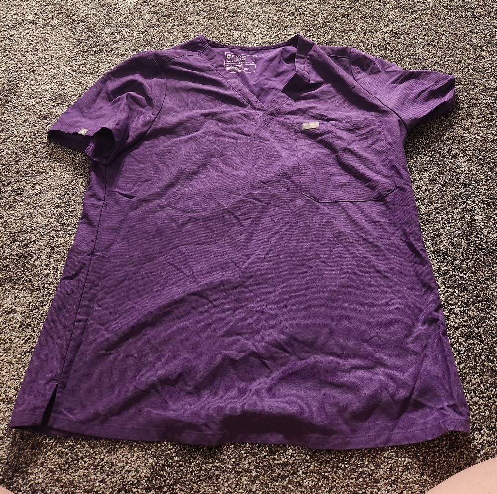Figs purple Heather scrub top XL